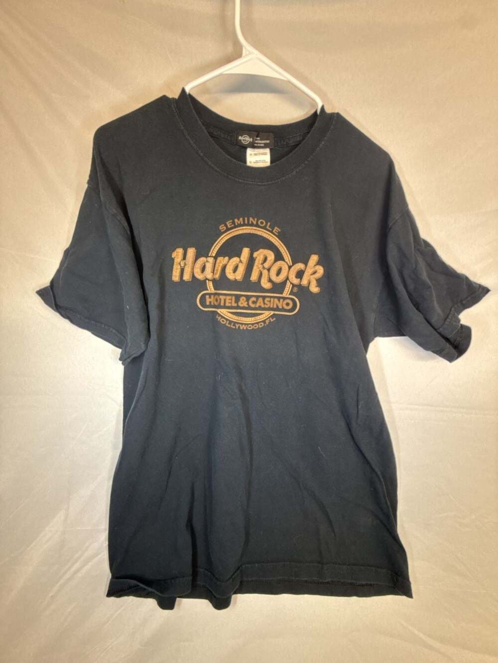 Y2K Hard Rock Hotel T-Shirt Size Large Black Hollywood FL Graphic